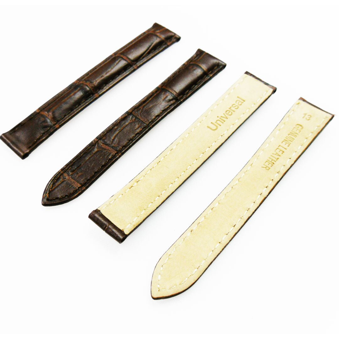 Fit to Cartier Watch Genuine Leather Bands, Alligator Grain Strap, 13*12 MM, Black - Universal Jewelers & Watch Tools Inc.