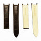 Fit to Cartier Watch Genuine Leather Bands, Alligator Grain, 21*14.5*18MM, Black and Brown Color, Padded, Brown Stitched - Universal Jewelers & Watch Tools Inc.