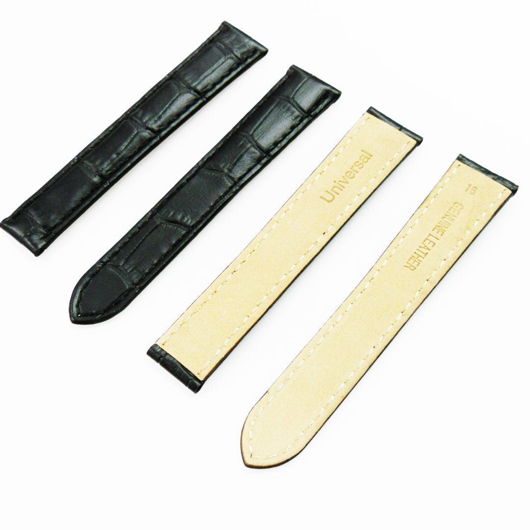 Fit to Cartier Watch Genuine Leather Bands, Alligator Grain Strap, 16*14 MM, Brown Color, Padded, Brown Stitched - Universal Jewelers & Watch Tools Inc.