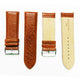 26MM Leather Watch Band Light Brown with Grain Padded Brown Stitched Regular Size Strap Replacement With Silver Buckle - Universal Jewelers & Watch Tools Inc.