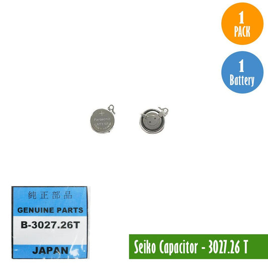 Seiko Capacitor - 3027, 26 - T - 1 Pack 1 Capacitor, Available for bulk order - Universal Jewelers & Watch Tools Inc.