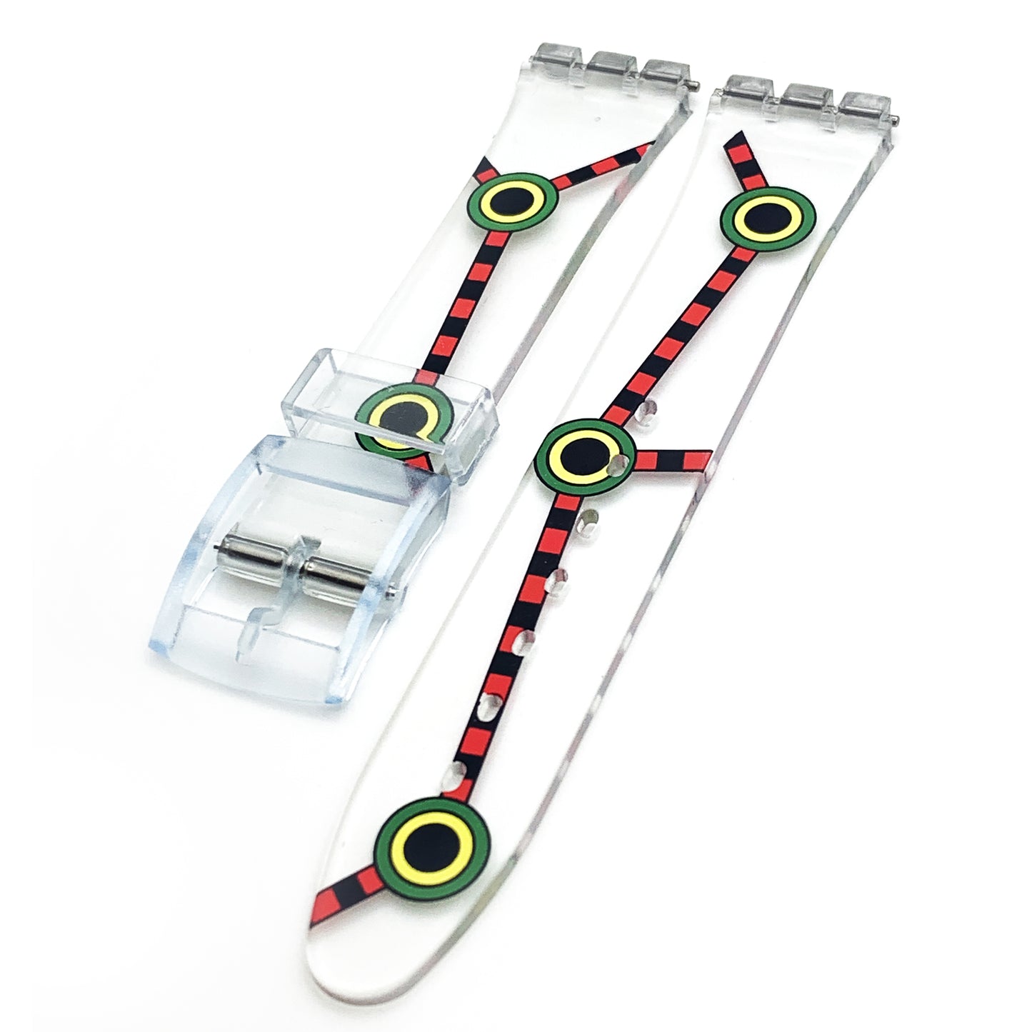 Swatch Watch Strap Replacement 17 MM PVC Multi - Color Modern Art Band - Universal Jewelers & Watch Tools Inc.
