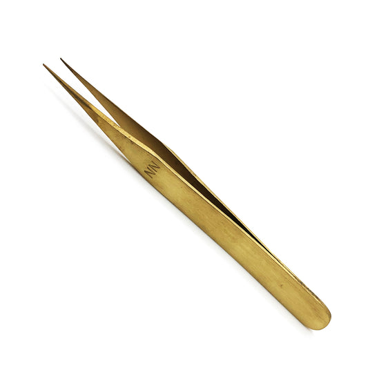 Tweezer Stainless Steel Antimagnetic Golden Nos NN - Universal Jewelers & Watch Tools Inc.