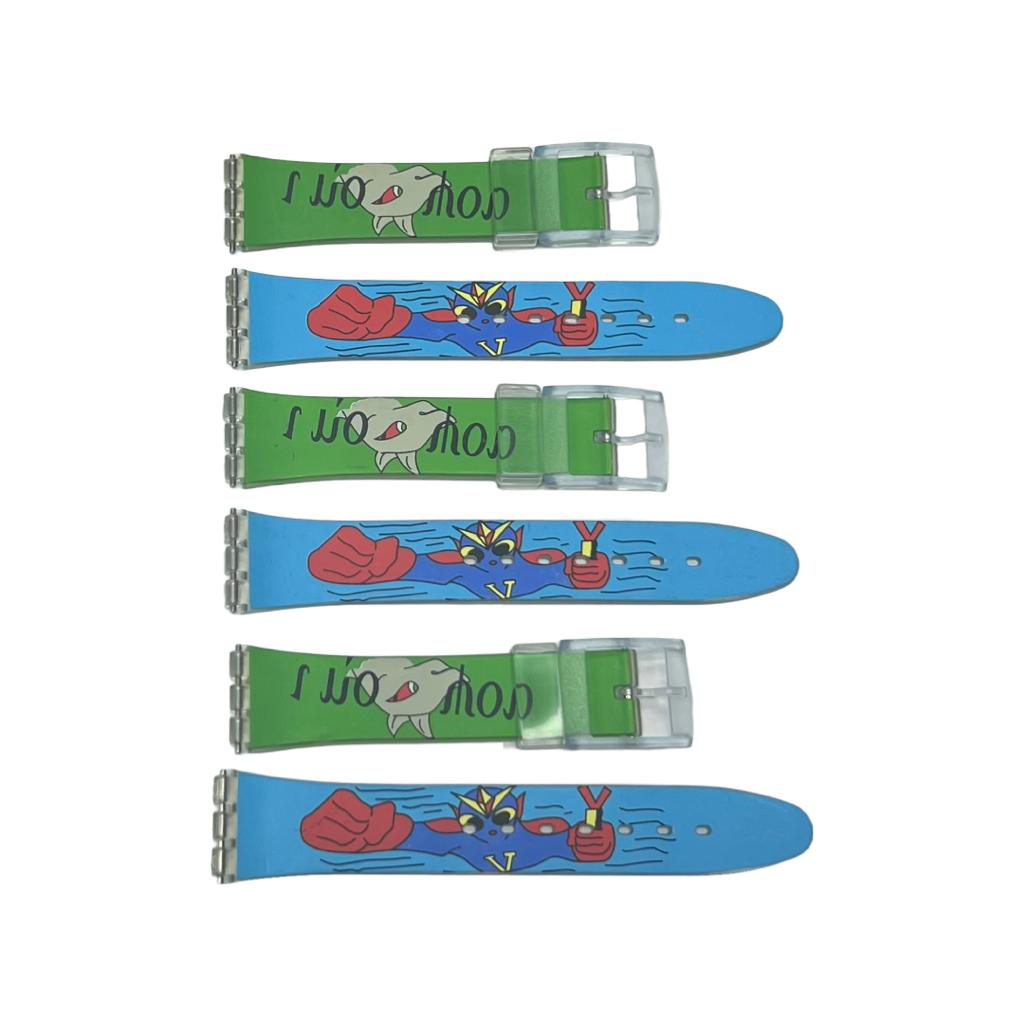 Plastic PVC Watch Band Strap Art Design Swatch Replacement Including Pins 17mm - Universal Jewelers & Watch Tools Inc.