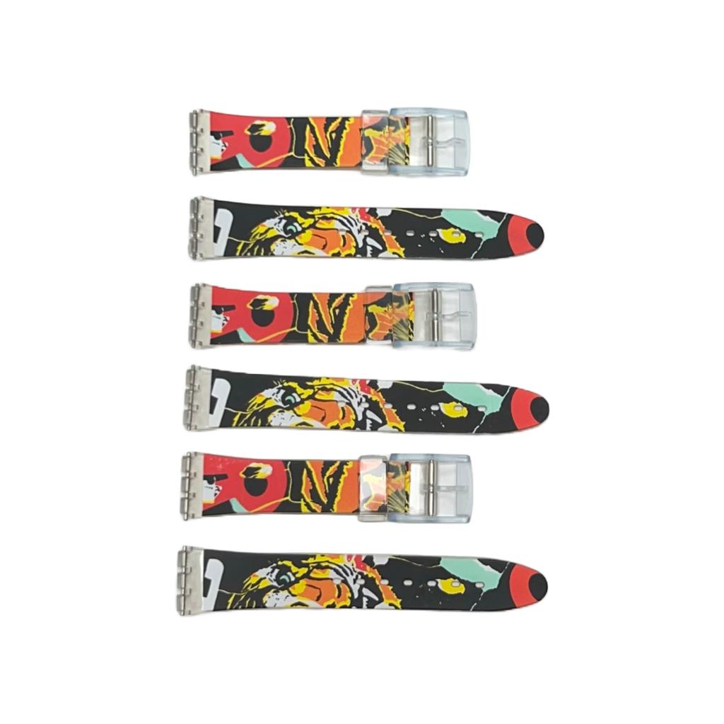 Plastic PVC Watch Band Strap Art Design Swatch Replacement Including Pins 17mm - Universal Jewelers & Watch Tools Inc.