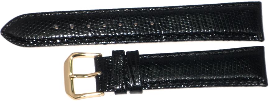 Genuine Leather Watch Band 16-24mm Padded Lizard Grain Stitched in Black and Brown - Universal Jewelers & Watch Tools Inc.