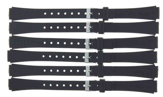 LOT OF 6PCS. PVC WATCH BANDS BLACK 12MM FIT CASIO WATCHES - Universal Jewelers & Watch Tools Inc.