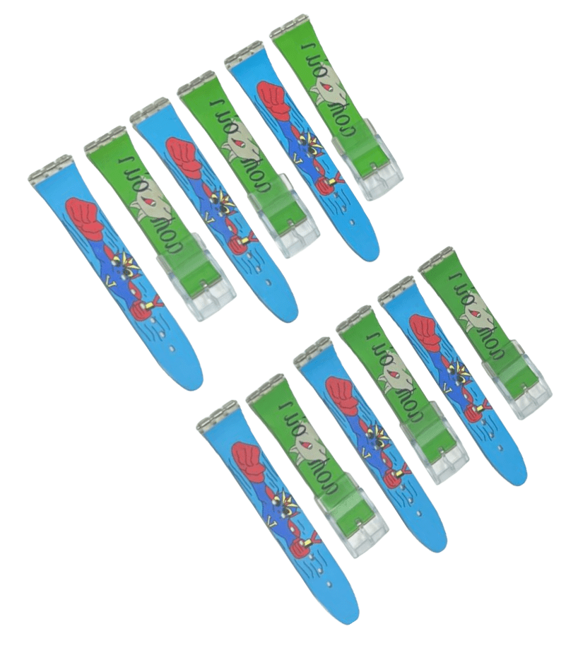 Plastic PVC Watch Band Strap Art Design Swatch Replacement Including Pins 17mm - Universal Jewelers & Watch Tools Inc.