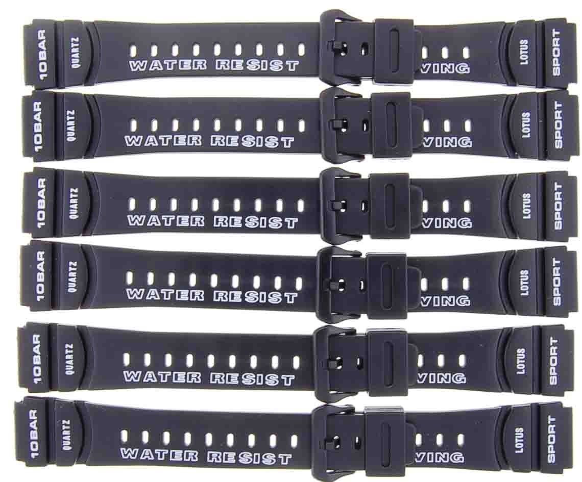LOT OF 6PCS. PVC WATCH BANDS BLACK 20MM FIT DIVER SPORT WATCH - Universal Jewelers & Watch Tools Inc.