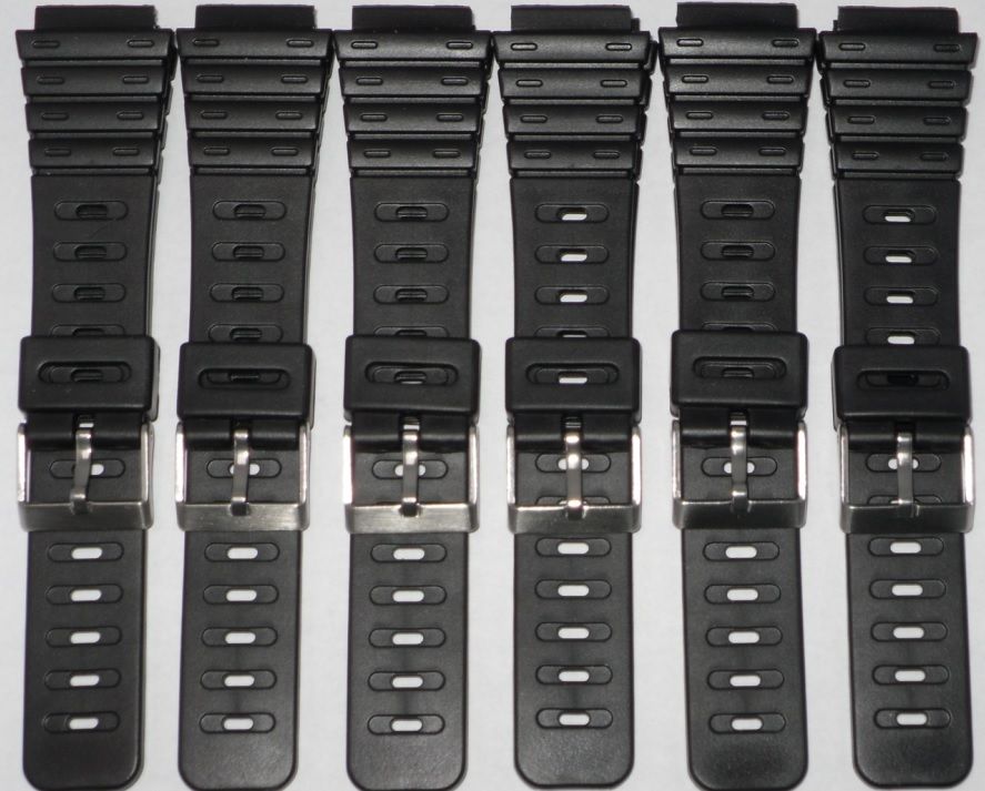 LOT OF 6PCS.PVC PLASTIC WATCH BANDS BLACK 20MM - Universal Jewelers & Watch Tools Inc.