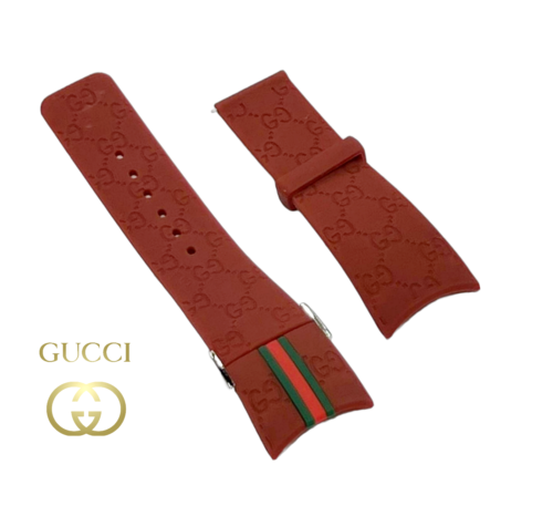 Replacement I-Gucci Rubber Multicolor Watch Band 26MM Special Edition YA114207 and others
