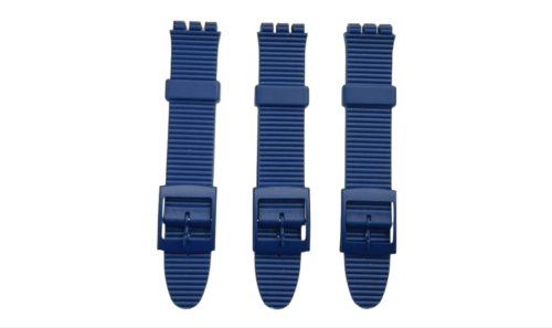 Swatch Replacement Plastic PVC Watch Band Horizontal Lines without Pins 17mm - Universal Jewelers & Watch Tools Inc.
