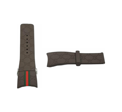 Replacement I-Gucci Rubber Multicolor Watch Band 26MM Special Edition YA114207 and others