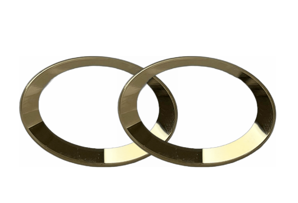 Watch Crystal Double Domed And Round Mineral Glass Crystal Wide Gold Trim - Universal Jewelers & Watch Tools Inc.