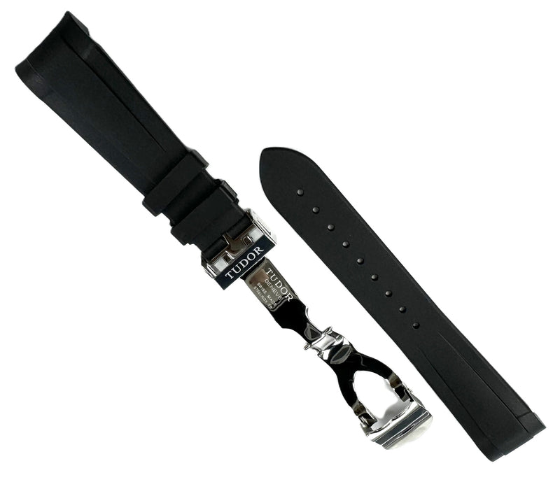 Load image into Gallery viewer, 22mm High-Quality Rubber TUDOR Watch Band with Deployment Buckle
