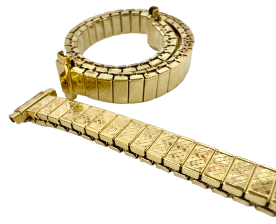 Load image into Gallery viewer, 8-11MM Classic Textured Gold Color Stretch Band for Ladies Watches
