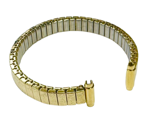 8-11MM Gold Color Textured Herringbone Pattern Stretch Band for Ladies Watches