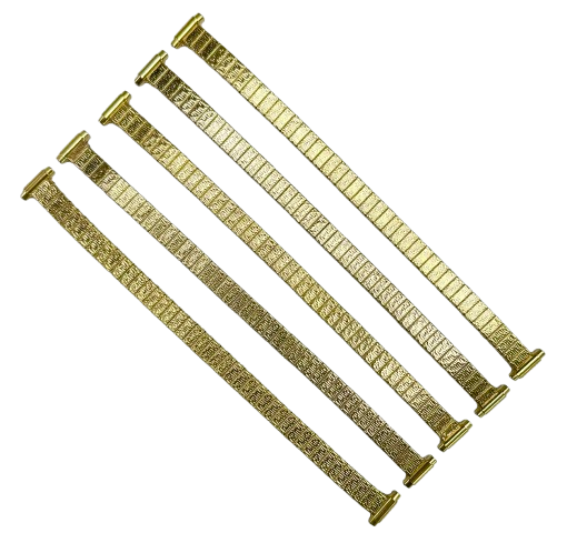 Load image into Gallery viewer, 8-11MM Gold Color Textured Herringbone Pattern Stretch Band for Ladies Watches
