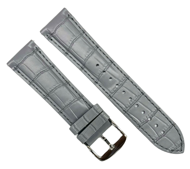 Load image into Gallery viewer, 20-22mm New FKM Fluorine Rubber, Gray Watch Band with Alligator Grain
