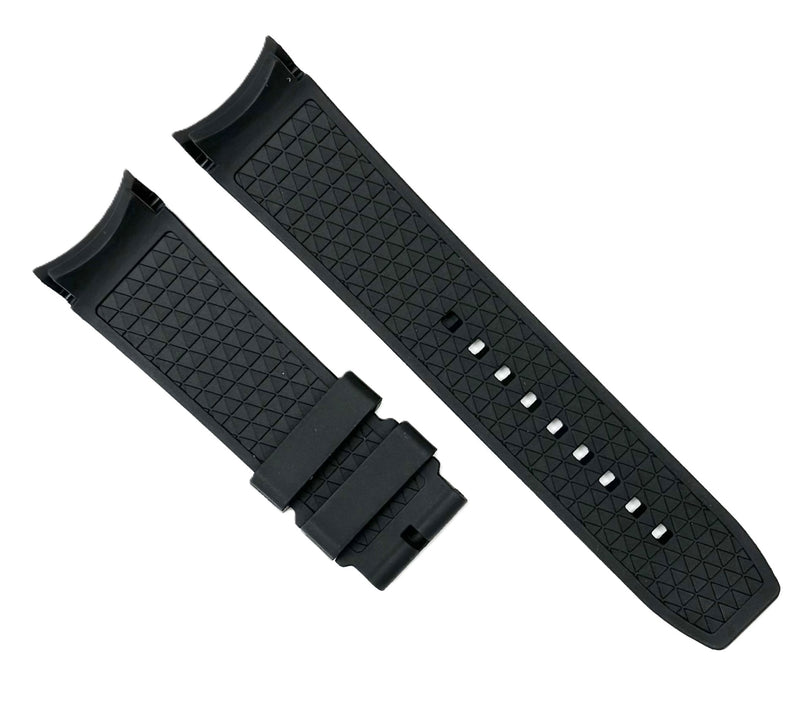 Load image into Gallery viewer, 18-24mm, High Quality FKM Fluorine Rubber Black Watch Band
