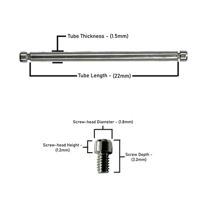 22x1.5mm Tube & Screw for Breitling Watches, A13388, A24315