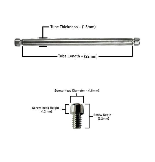 22x1.5mm Tube & Screw for Breitling Watches, A13388, A24315