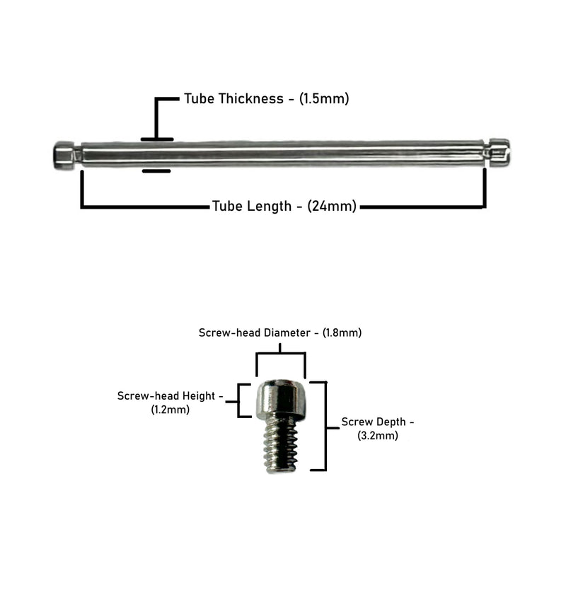 Load image into Gallery viewer, 24x1.5mm Tube &amp; Screw for Breitling Watches, A39363
