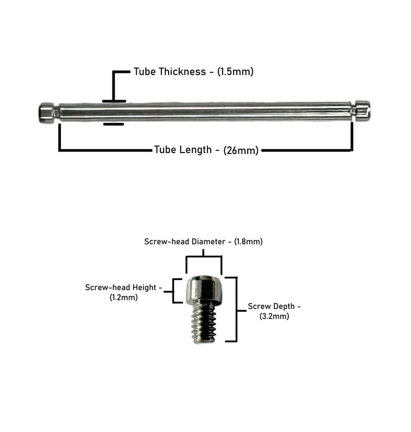 Load image into Gallery viewer, 26x1.5mm Tube &amp; Screw for Breitling Watches
