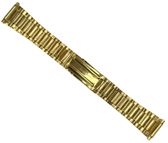 Load image into Gallery viewer, 16-20MM Oyster Style Gold Tone Stainless Steel Band with regular fold-over clasp
