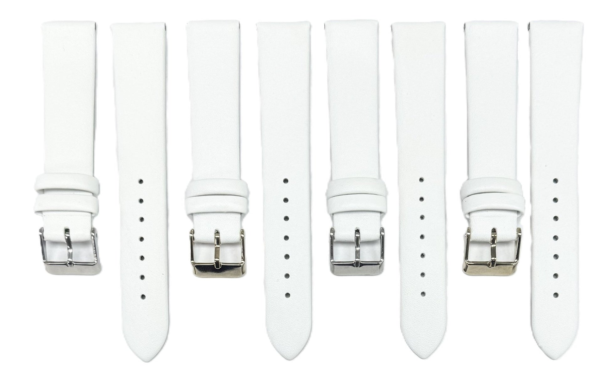 12 to 26mm Italian Genuine Leather Plain Classic White Watch Band with No Stitching - Universal Jewelers & Watch Tools Inc.