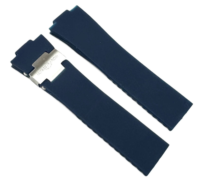 Load image into Gallery viewer, 12x25x20 mm Plain Blue Rubber Ulysse Nardin Watch Band for Marine Diver
