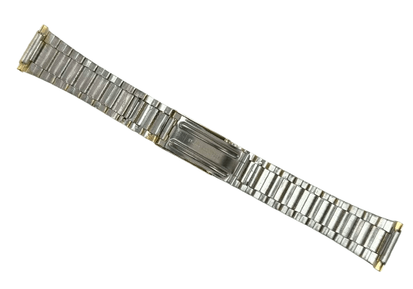 16 - 22MM Textured Oyster Style Gold Tone Stainless Steel Band with fold - over clasp - Universal Jewelers & Watch Tools Inc.