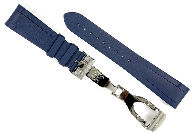 Load image into Gallery viewer, 22mm High-Quality Rubber TUDOR Watch Band with Deployment Buckle
