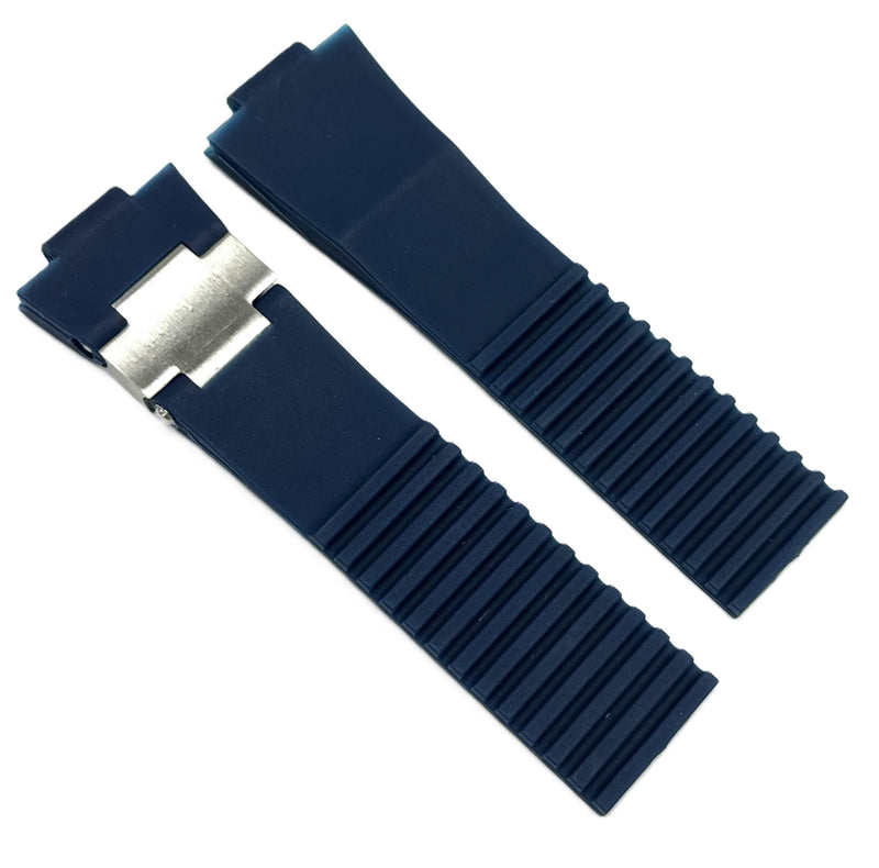 Load image into Gallery viewer, 12x25x20 mm Plain Blue Rubber Ulysse Nardin Watch Band for Marine Diver
