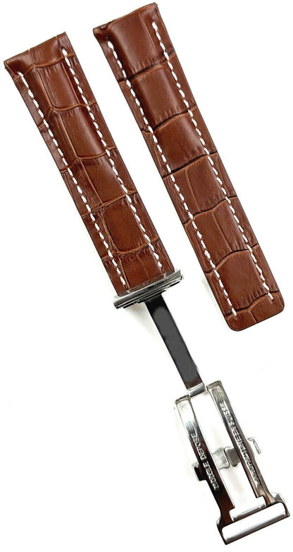 Genuine Leather Watch Band With Deployment Clasp for Breitling Avenger Navitimer