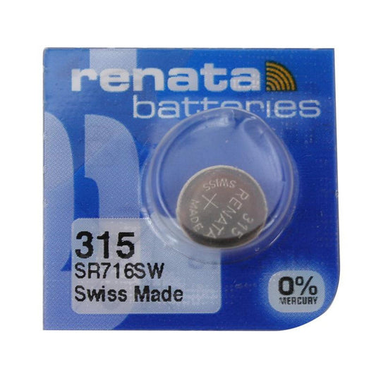 Renata Watch Battery 315, 1 - pack - 10 batteries Replacement, SR716SW, Swiss Made - Universal Jewelers & Watch Tools Inc.