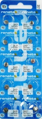 Renata Watch Battery 317, 1 - pack - 10 batteries Replacement, SR516SW, Swiss Made - Universal Jewelers & Watch Tools Inc.