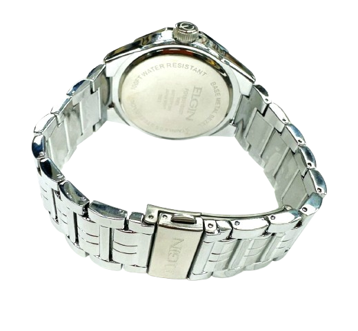 Load image into Gallery viewer, Elgin Men&#39;s Silver Watch &amp; Matching Bracelet Set – Gold Markers | FG180016SST
