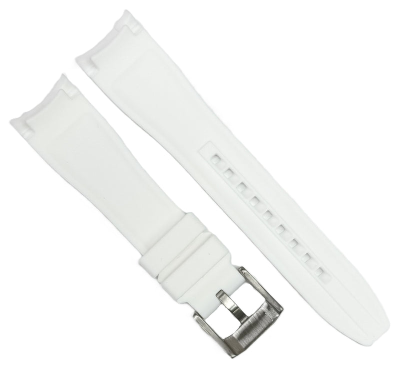 Load image into Gallery viewer, 18-24mm White Soft &amp; Smooth Silicon Rubber Watch Band for High-End Watches
