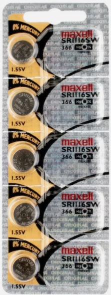 Maxell Watch Cell Batteries SR1116SW/366 Silver Oxide New Sealed (Pack of 5Pcs.)
