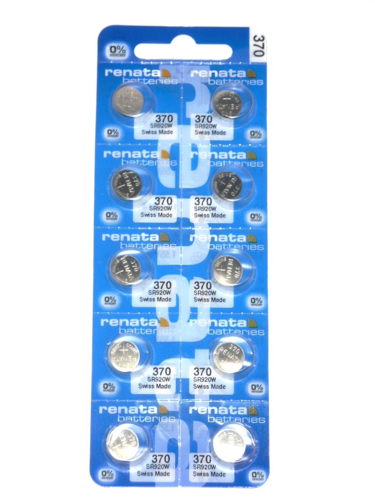 Renata Watch Battery 370, 1 - pack - 10 batteries Replacement, SR920W, Swiss Made - Universal Jewelers & Watch Tools Inc.