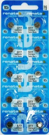 Renata Watch Battery 377, 1 - pack - 10 batteries Replacement, SR626SW, Swiss Made - Universal Jewelers & Watch Tools Inc.