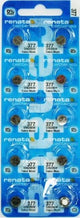 Renata Watch Battery 377, 1 - pack - 10 batteries Replacement, SR626SW, Swiss Made - Universal Jewelers & Watch Tools Inc.
