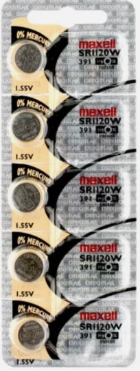Maxell Watch Batteries SR1120SW/391 Silver Oxide New Sealed (Pack of 5Pcs.)