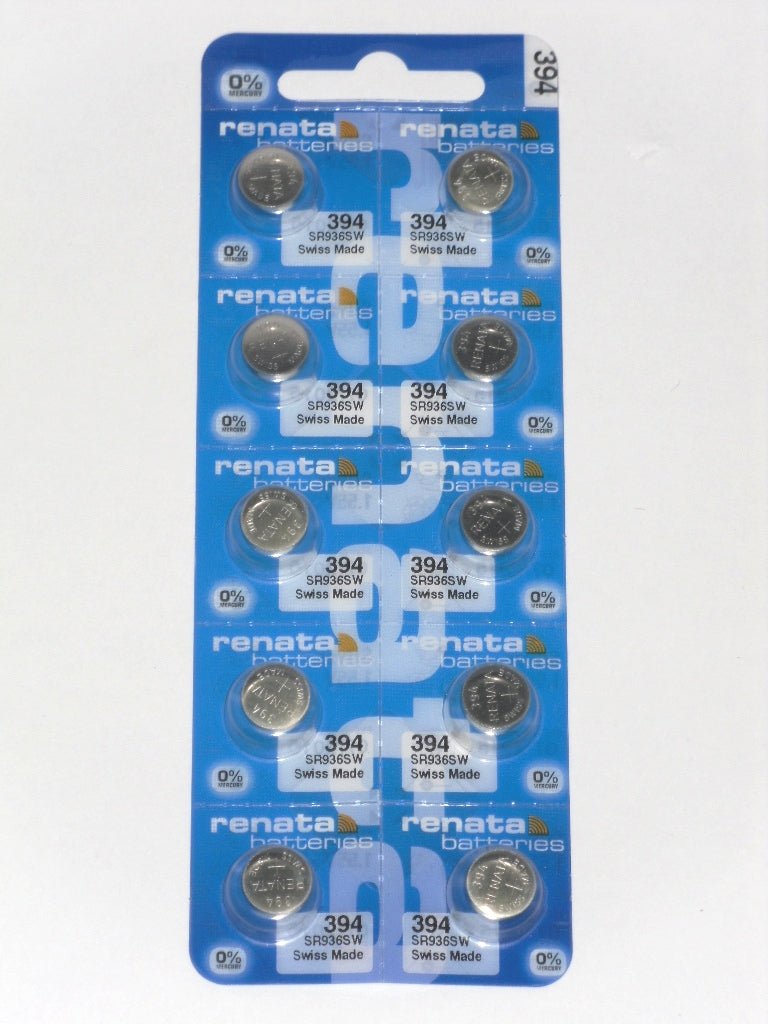 Renata Watch Battery 394, 1 - pack - 10 batteries Replacement, SR936SW, Swiss Made - Universal Jewelers & Watch Tools Inc.