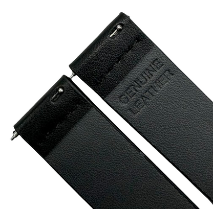 New Watch Band, Movado Style, Black color, Plain Genuine Leather 20MM, easy pin