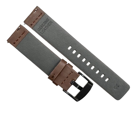 New Watch Band, Movado Style, Brown color, Plain Genuine Leather 20MM, easy pin