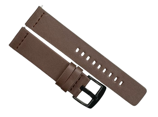 New Watch Band, Movado Style, Brown color, Plain Genuine Leather 20MM, easy pin