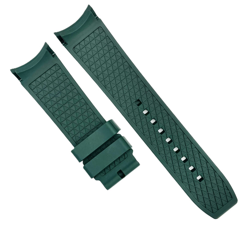 Load image into Gallery viewer, 18-24mm, High Quality FKM Fluorine Rubber Dark Green Watch Band
