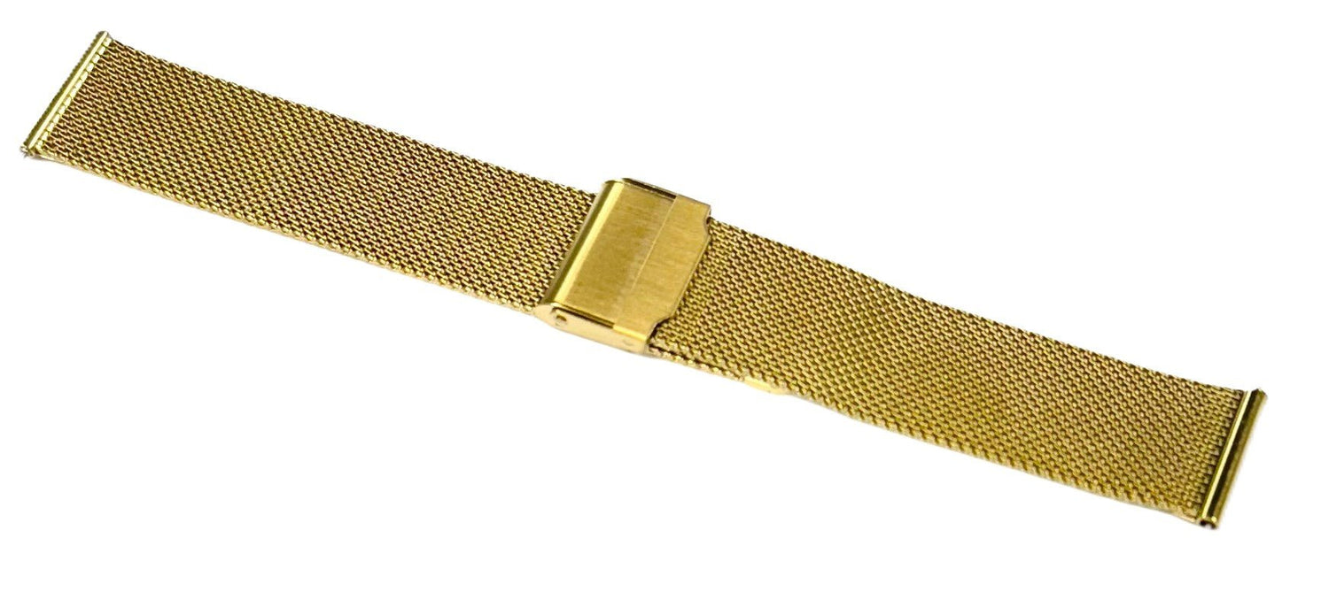 21mm Gold Color Stainless Steel Mesh Band for MOVADO BOLD Watches - Universal Jewelers & Watch Tools Inc.